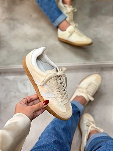 Tênis Feminino Sandy Amarelo em Couro Legítimo