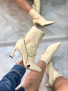 Bota Feminina Nic Creme em Strech