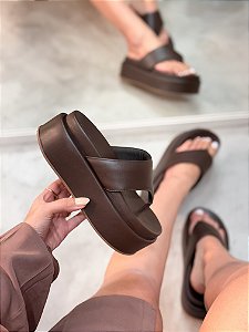 Flatform Feminina Zoe Marrom