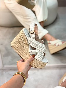 Anabela Feminina Dominique Off-White