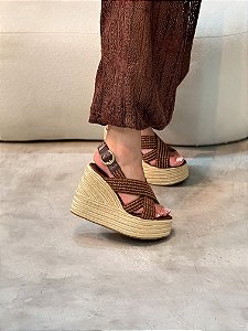 Anabela Feminina Dominique Marrom