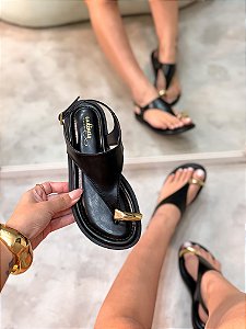 Rasteira Feminina Isis Preta