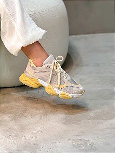 Tênis Feminino Nic Cinza/Amarelo