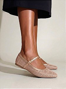 Sapatilha Feminina Agnes Ouro light em tela