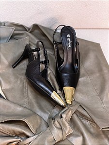 Slingback Feminino Laurent Preto
