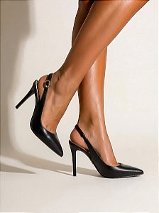 Slingback Feminino Ayla Preto
