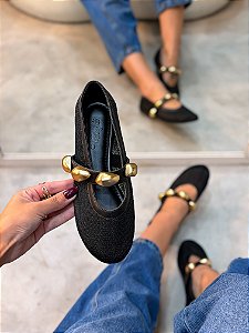 Sapatilha feminina em tela Camile Preta