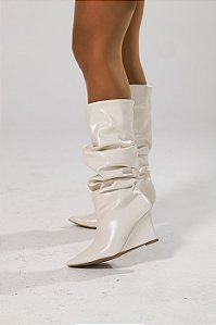 Bota Feminina Evelin Slouch Off-white