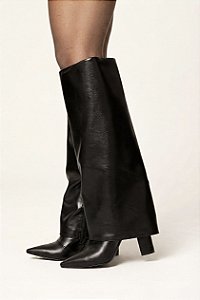 Bota Feminina Samira Capa cano Alto Preta