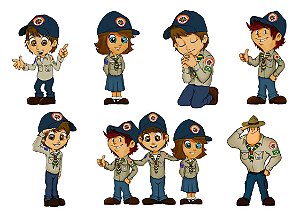 Conjunto de 7 Adesivos - Mascotes Exploradores do Rei do Brasil