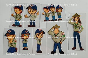 Conjunto de 8 adesivos em UV alto relevo - Mascotes ERB