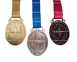 Kit Medalhas de Excelência de Patrulha OURO-PRATA-BRONZE
