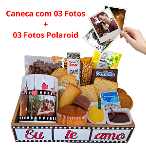 Cesta com Caneca e Fotos Personalizadas