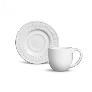 6 Xícaras de café acanthus branco 72 ml