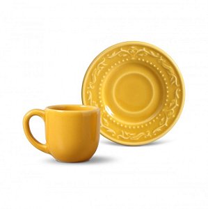 6 Xícaras de café acanthus mostarda 72 ml