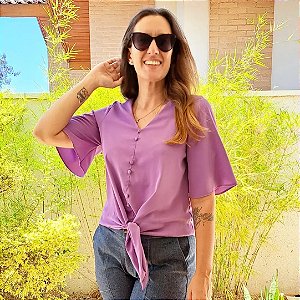 Blusa Crepe Nózinho com Botões