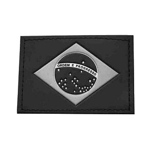 Patch Bandeira do Brasil preto/cinza