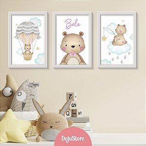 Kit Quadros: Ursinho nas Nuvens e Balão