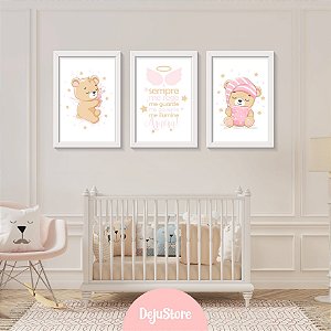 Kit Quadros: Ursinho Anjo Dormindo