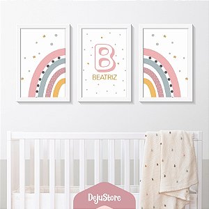 Kit Quadros: Arco-Íris Lilás