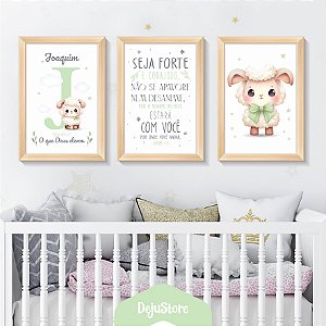 Kit Quadros: Ovelha Verde em Aquarela