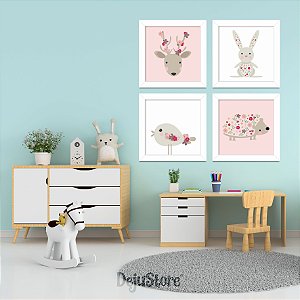 Kit Quadros: Animais Floridos