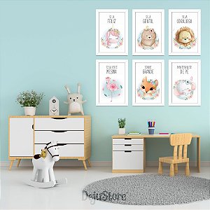 Kit Quadros: Animaizinhos Aquarela