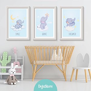Kit Quadros: Elefantinho nas Nuvens
