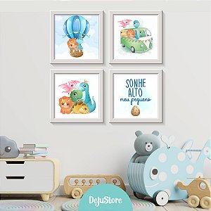 Kit Quadros: Dinossauros Fofos