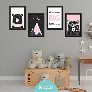 Kit Quadros: Urso Menina na Montanha