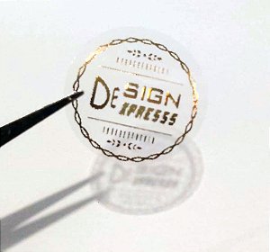 Sua Logo Dourada Personalizada - Etiqueta Transparente