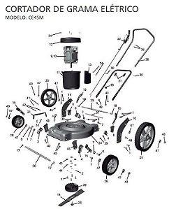 Peças Reposição Cortador de Grama Eletrico Tramontina CE45M
