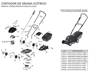 Peças de Reposição Cortador de Grama Eletrico Tramontina CE30M2