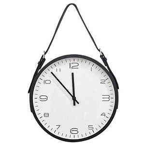 Relógio de Parede Redondo com Alça 30cm Adnet AM-3099-preto