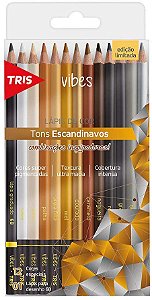 Lápis De Cor Vibes Tons Escandinavos 12 Cores + 1 Lápis 6B Tris