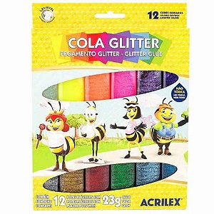 Cola Glitter 12 Cores Acrilex
