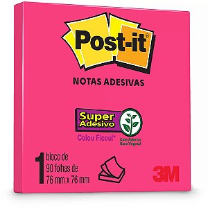 Post-it Pink Neon 76mm X 76mm 90 Folhas 3M