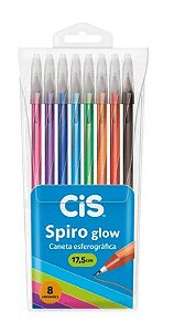 Caneta Cis Spiro Glow com 8 Cores