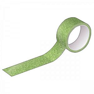 Fita Adesiva Washi Tape  Glitter Verde Tilibra