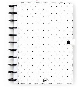 Caderno Universitário Premium – Dots White (All black) Oba