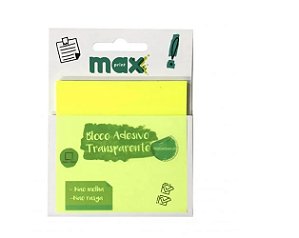 Bloco Adesivo Transparente Amarelo Maxprint