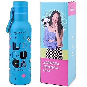 Garrafa Squeeze Termica Luluca Oficial 500ML INOX Azul