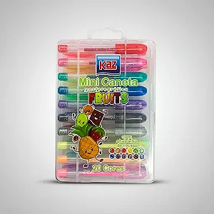 Mini Caneta Esferográfica Fruits 20 Cores com Cheirinho de Frutas – Kaz