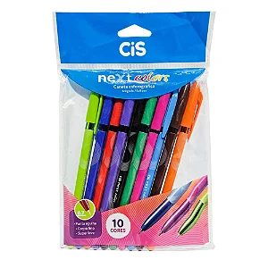 Kit de Canetas Esferográficas Next Colors 0.7 mm com 10 Cores | Cis