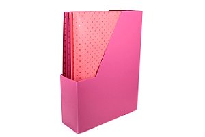 Organizador Rosa + 6 Pastas Envelope Coloridas Confetti