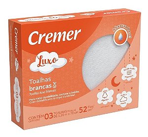Toalha De Pano Branca Luxo Cremer