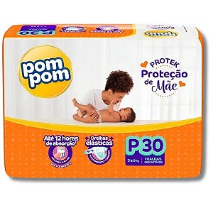 Fralda PomPom Protek Proteção de Mãe P 30 Unidades