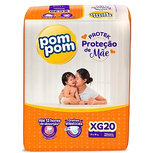 Fralda PomPom Protek Proteção de Mãe XG 20 Unidades