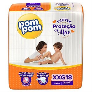 Fralda PomPom Protek Proteção de Mãe XXG 18 Unidades