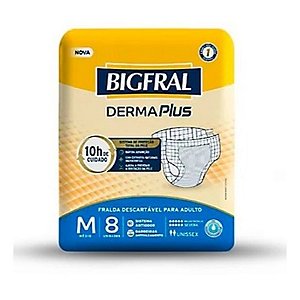 Fralda Geriátrica Bigfral Derma Plus M 8 Unidades